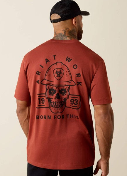 Men's Ariat Cotton Strong Hardhead T-Shirt (Brandy Snifter)