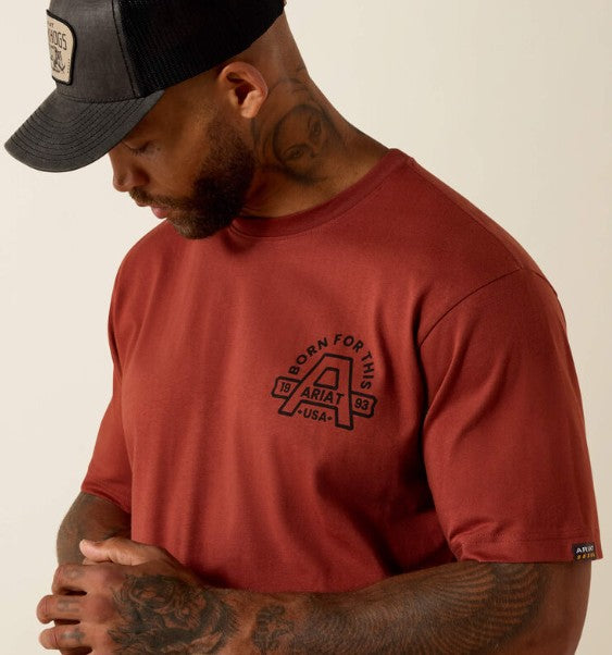 Men's Ariat Cotton Strong Hardhead T-Shirt (Brandy Snifter)