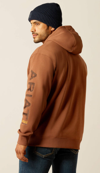 Men's Ariat Rebar Workman Graphic Hoodie (Aztec/Coffee Bean)