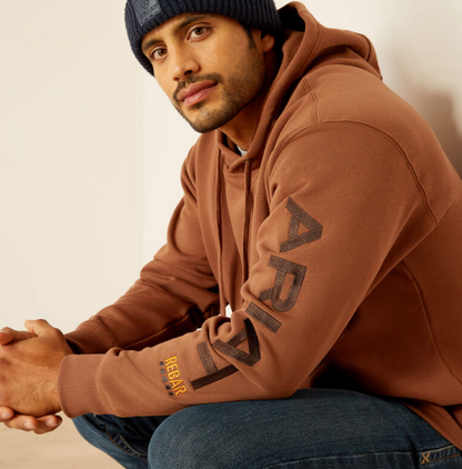 Men's Ariat Rebar Workman Graphic Hoodie (Aztec/Coffee Bean)
