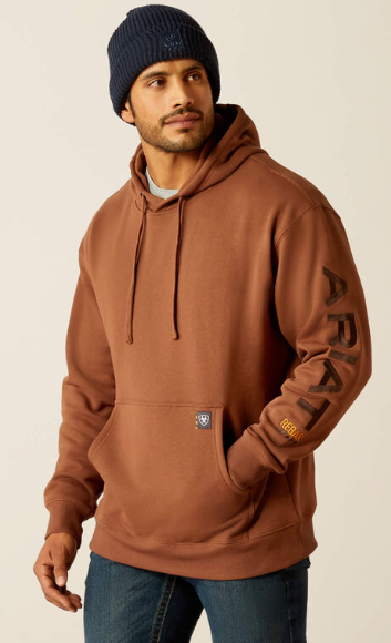 Men's Ariat Rebar Workman Graphic Hoodie (Aztec/Coffee Bean)