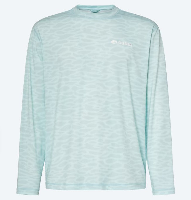 Men's Costa L/S Voyager Crew (Waterprint Arctic Blue)