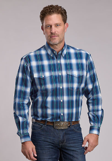 Men's Roper Plaid L/S Button Western Shirt