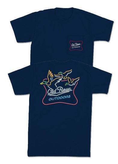 Old Row Outdoor Neon Duck Pocket Tee (Navy)