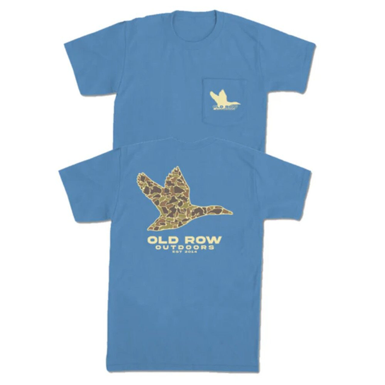 Old Row Outdoors Flying Duck S/S Pocket Tee (Washed Denim)