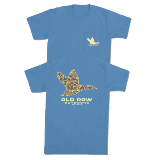 Old Row Outdoors Flying Duck S/S Pocket Tee (Washed Denim)