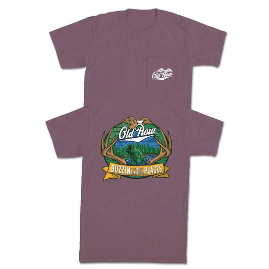 Old Row Buzzin' In Beautiful Places S/S Pocket Tee (Berry)