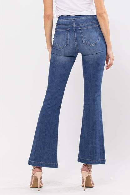 Cello Mid Rise Flare Jegging (30 inch Inseam Med Wash)