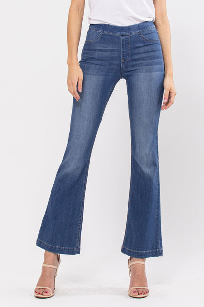Cello Mid Rise Flare Jegging (30 inch Inseam Med Wash)