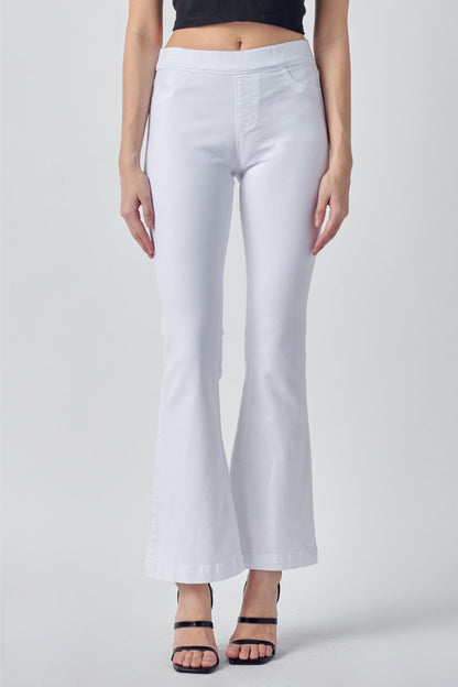 Cello Mid Rise Flared Jegging (30 Inch Inseam)-White