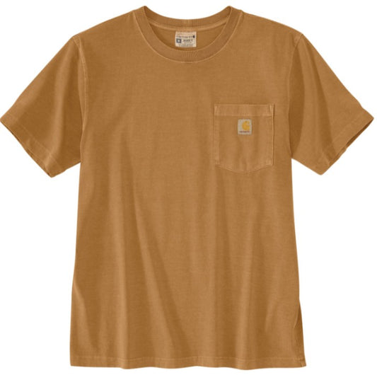 Men's (TALL) Carhartt Relaxed Fit Midweight Garment Dyed SS Pocket T-Shirt (Carhartt Brown)