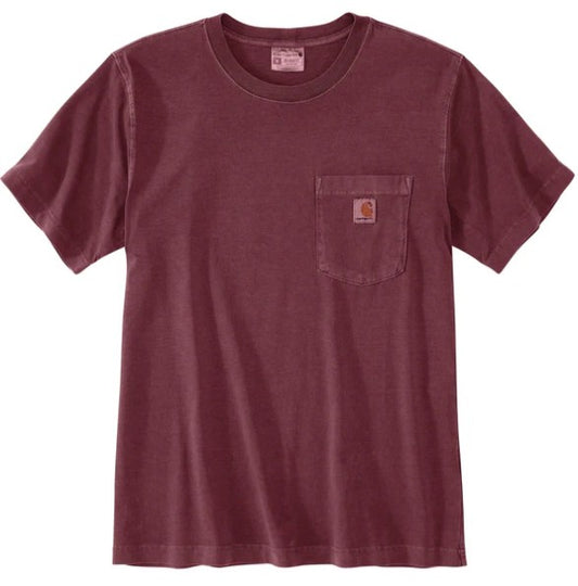 Men's (REG) Carhartt Relaxed Fit Midweight Garment Dyed SS Pocket T-Shirt (Dark Spice Red)