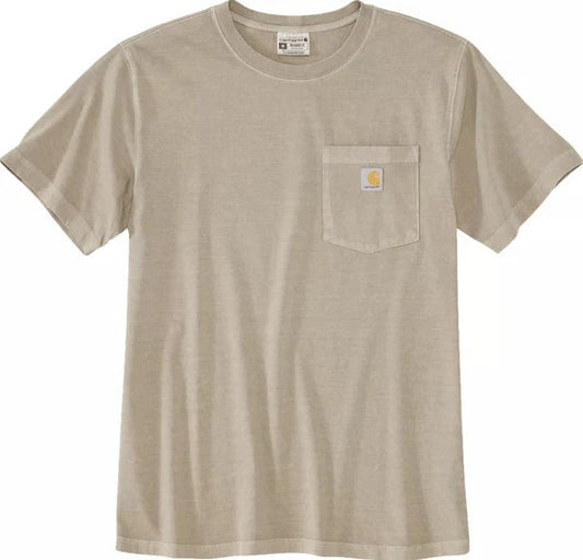 Men's (TALL) Carhartt Relaxed Fit Midweight Garment Dyed SS Pocket T-Shirt (Greige)