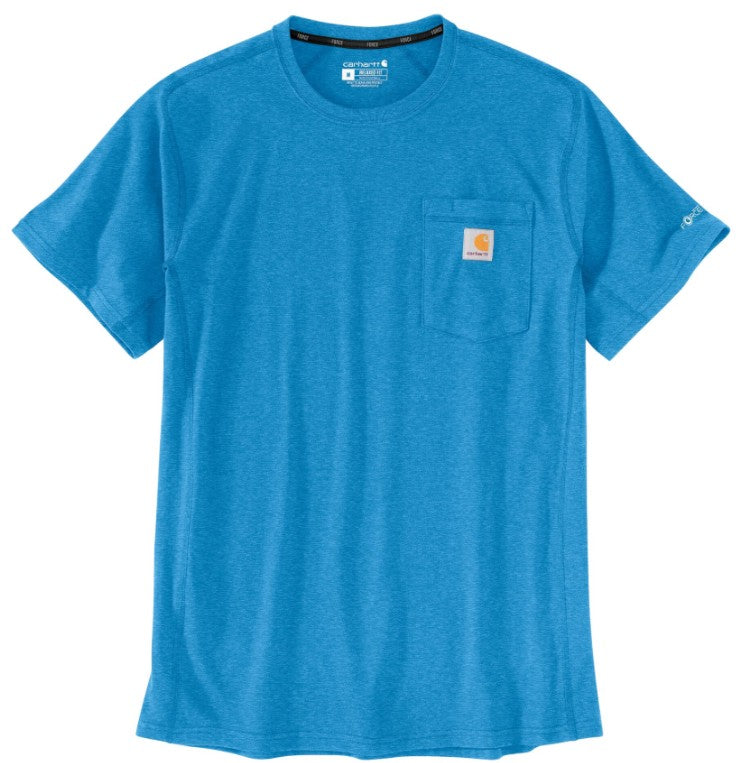 Men's (Reg) Carhartt Force Relaxed Fit Midweight SS Pocket T-Shirt (Engineer Blue Heather)