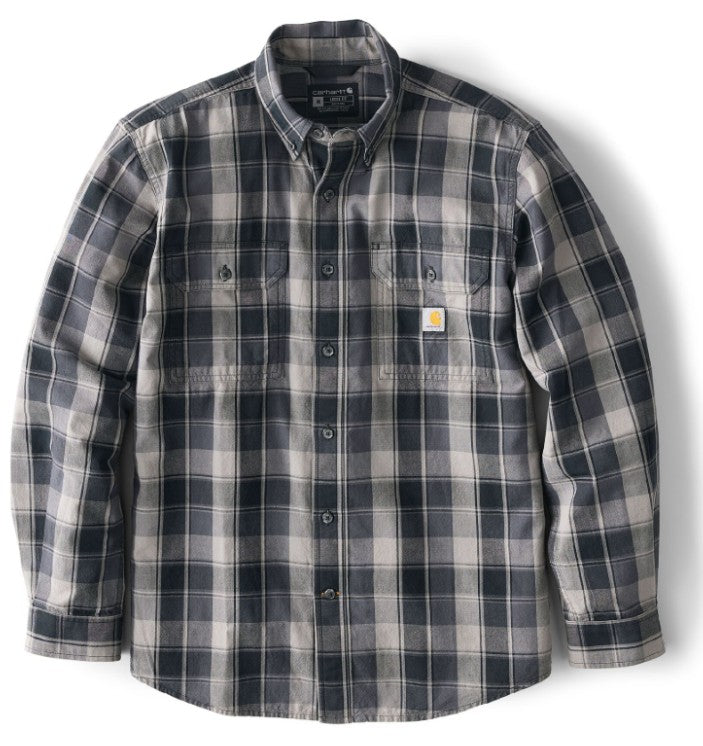 Men's Carhartt (107012) Loose Fit Midweight Chambray Long-Sleeve Plaid Shirt