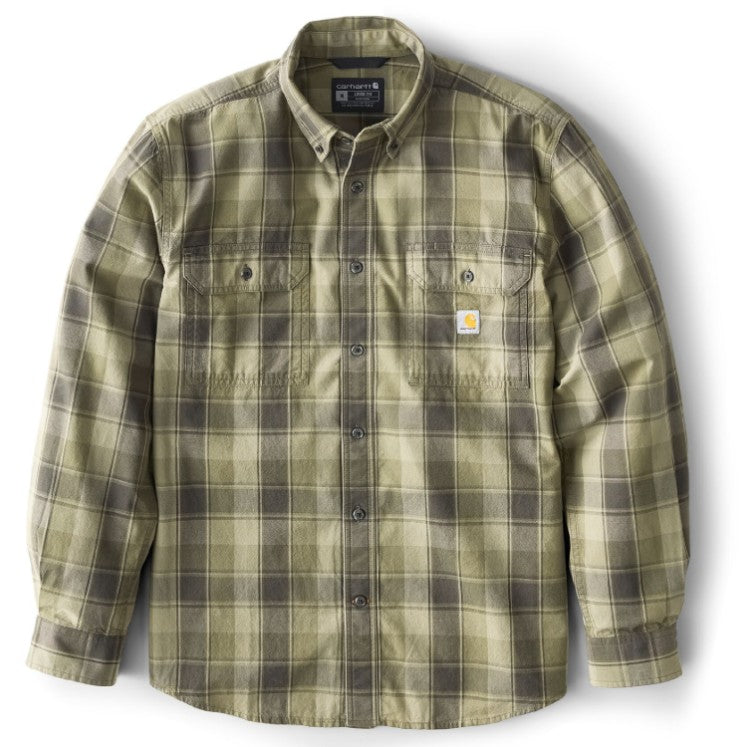 Men's Carhartt (107012) Loose Fit Midweight Chambray Long-Sleeve Plaid Shirt