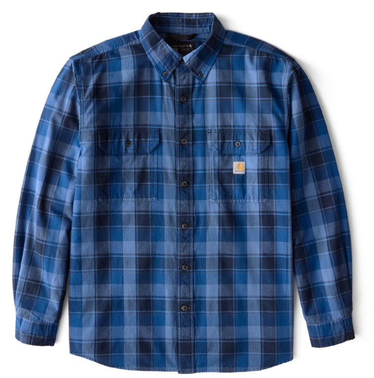 Men's Carhartt (107012) Loose Fit Midweight Chambray Long-Sleeve Plaid Shirt