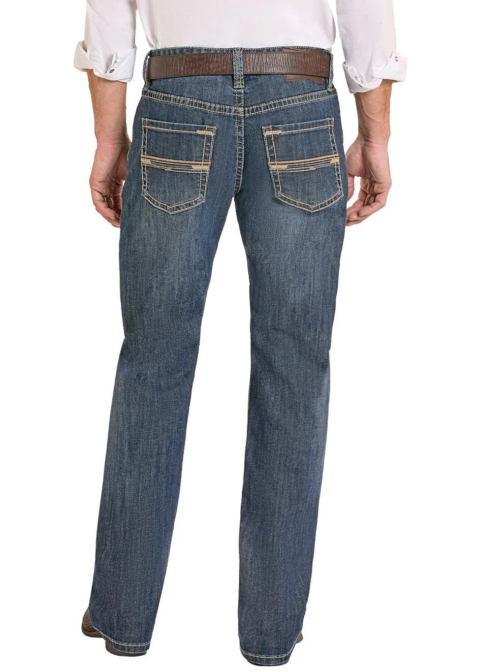 Men's Rock N Roll Denim Relaxed Fit Roped Pocket Straight Leg Jeans