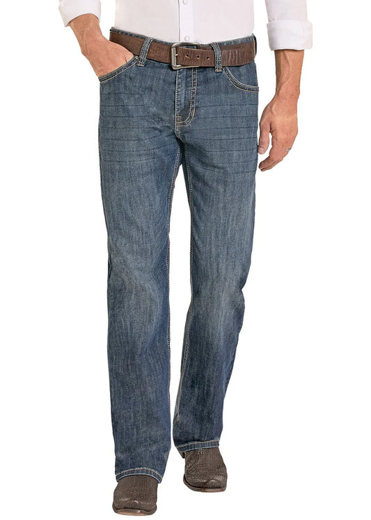 Men's Rock N Roll Denim Relaxed Fit Roped Pocket Straight Leg Jeans