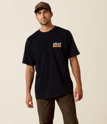 Men's Ariat Rebar Cotton Strong Roughneck Graphic T-Shirt (Black)