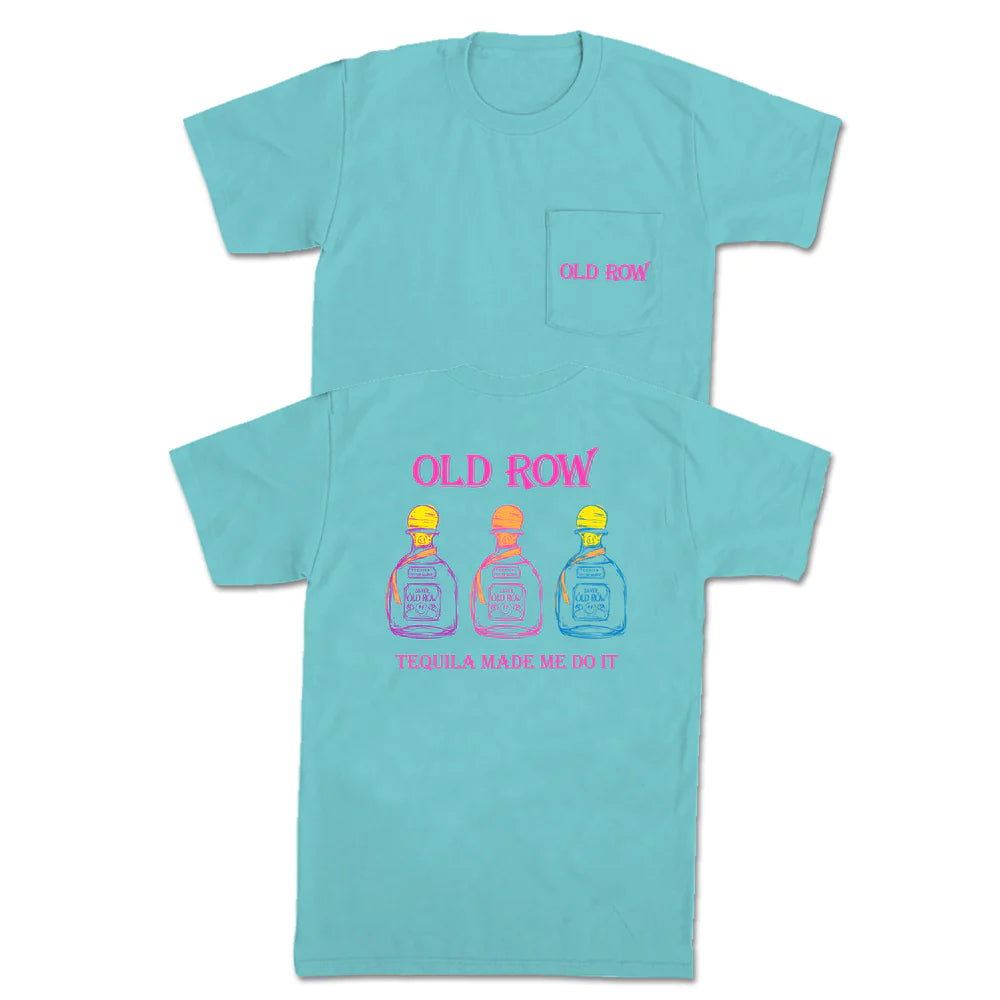 Old Row Tequila Made Me Do It S/S Pocket Tee Chalky Mint