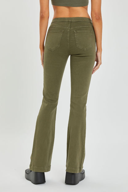 Cello Mid Rise Flared Jegging (Military Green)