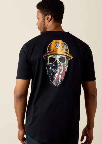 Men's Ariat Rebar Workman Born For This Mask Skull T-Shirt (Black)