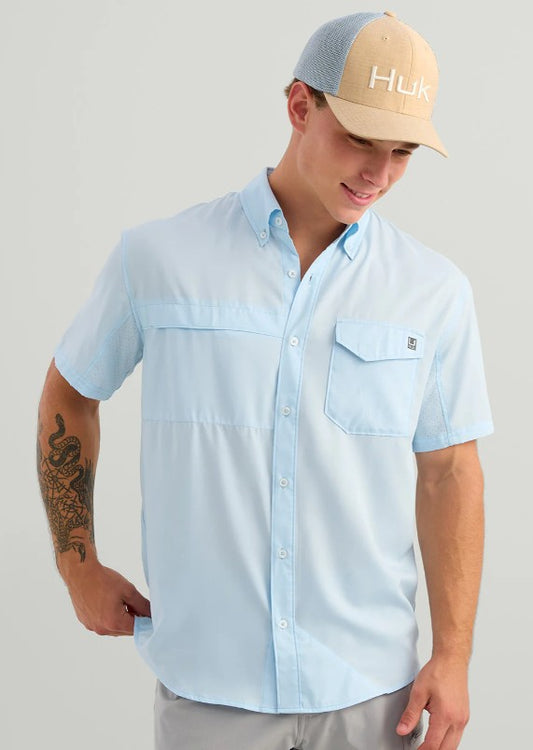Men's Huk Solid Tide Point S/S Button Down