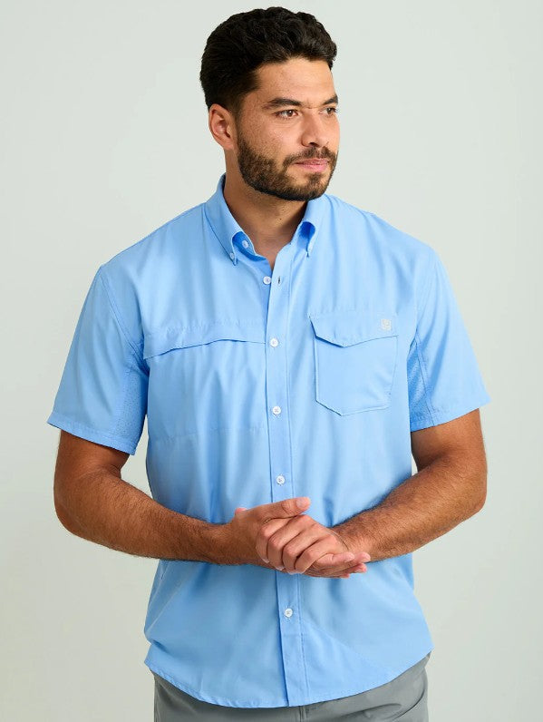 Men's Huk Solid Tide Point S/S Button Down