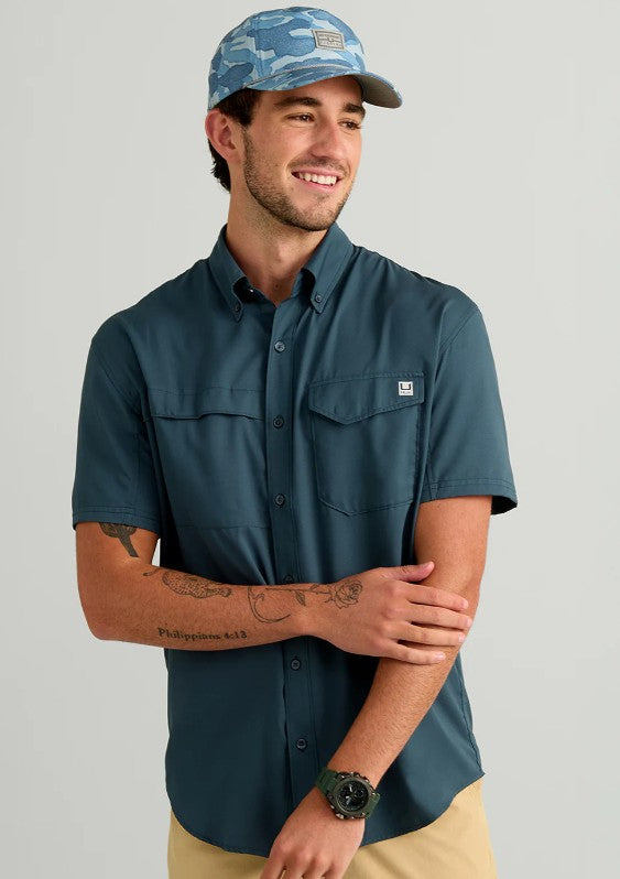 Men's Huk Solid Tide Point S/S Button Down