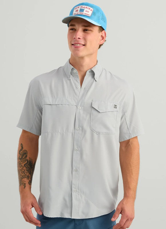 Men's Huk Solid Tide Point S/S Button Down