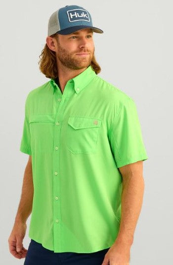 Men's Huk Solid Tide Point S/S Button Down