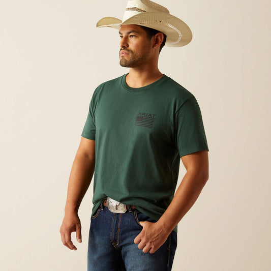 Men's Ariat Rustic Wood T-Shirt (Forest Green)