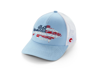 Costa Huddle Bass USA Snapback Hat (Light Blue)
