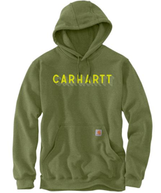 Carhartt Rain Defender® Loose Fit Midweight Logo Graphic Hoodie (Chive Heather)