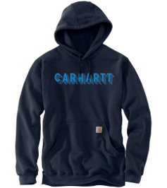 Carhartt Rain Defender® Loose Fit Midweight Logo Graphic Hoodie (Navy)