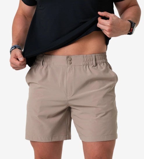 Mens' Burlebo 7" Everyday Short (Cobblestone Khaki-Duck Hunt Pkt)