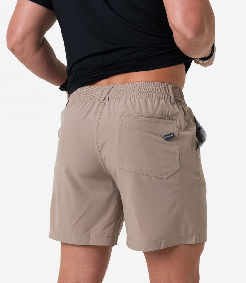 Mens' Burlebo 7" Everyday Short (Cobblestone Khaki-Duck Hunt Pkt)