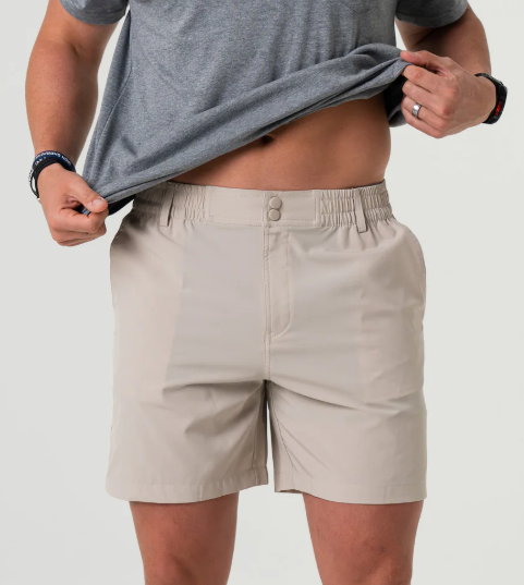 Mens' Burlebo 7" Everyday Short (Light Khaki-American Flag Pkt)