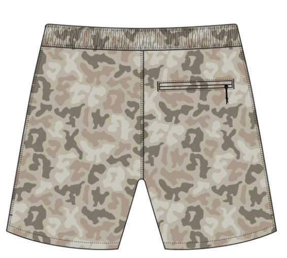 Men's Aftco 5.5" Strike Printed Swim Short (Sand Grouper Camo)