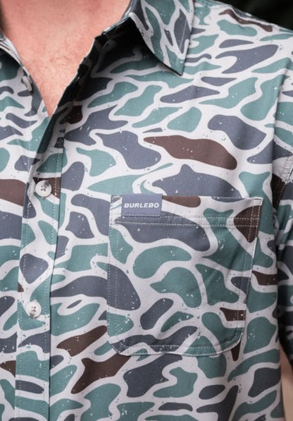 Men's Burlebo Performance Button Up (Retro Duck Camo)