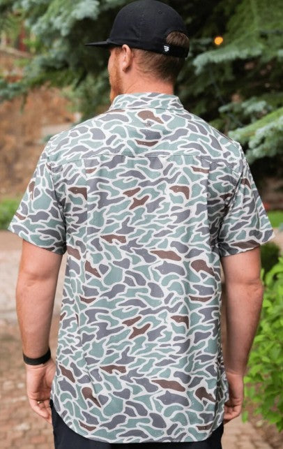 Men's Burlebo Performance Button Up (Retro Duck Camo)