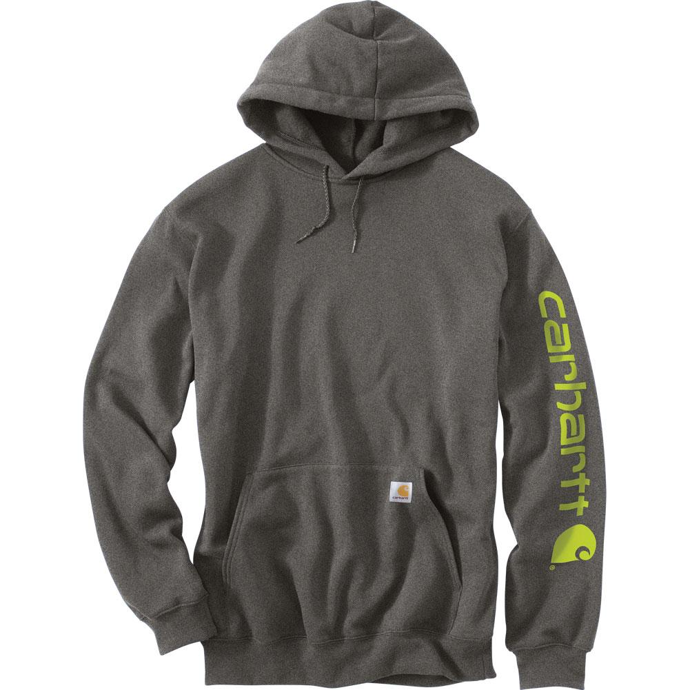 Men's Carhartt (K288) Midweight Sleeve Logo Hoodie (Carbon Heather)