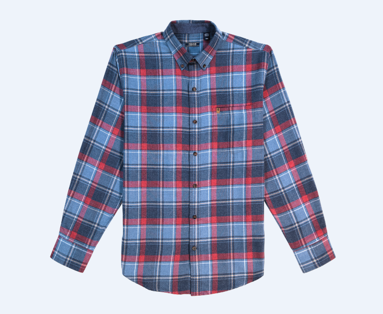 Men's IZOD Stratton Flannel Plaid Button-Down Shirt (Bijou Blue)