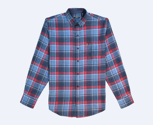 Men's IZOD Stratton Flannel Plaid Button-Down Shirt (Bijou Blue)