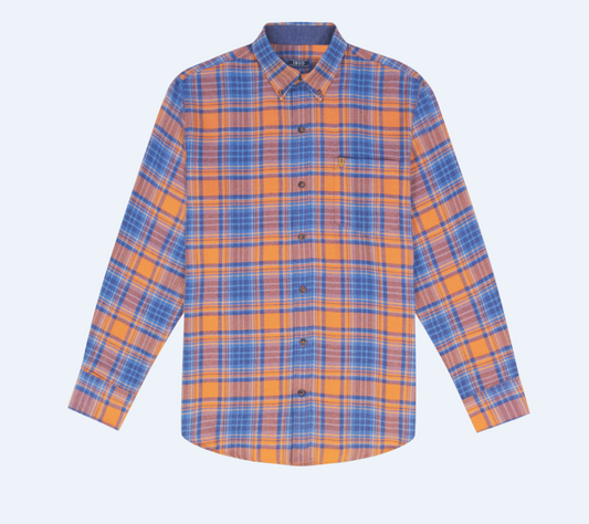 Men's IZOD Stratton Flannel Plaid Button-Down Shirt (Ginger Bread)