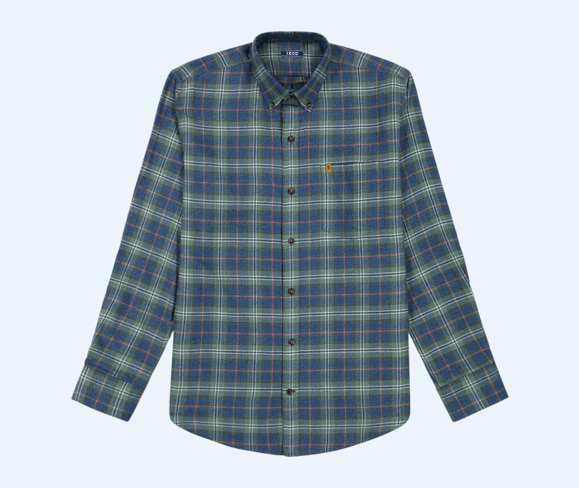 Men's IZOD Stratton Flannel Plaid Button-Down Shirt (Laurel Wreath)