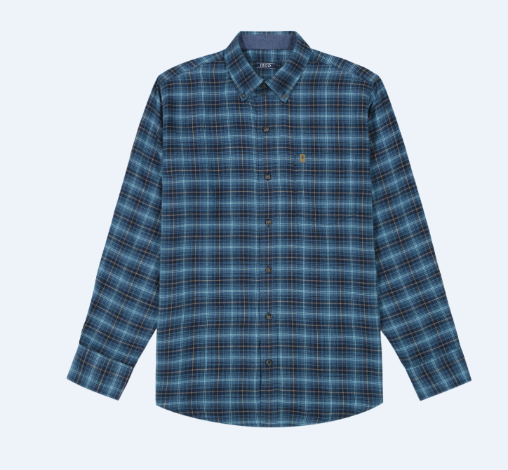 Men's IZOD Stratton Flannel Plaid Button-Down Shirt (Poseidon)