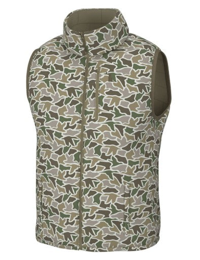 Men's Local Boy Reversible Duck Down Vest (Duck Camo)
