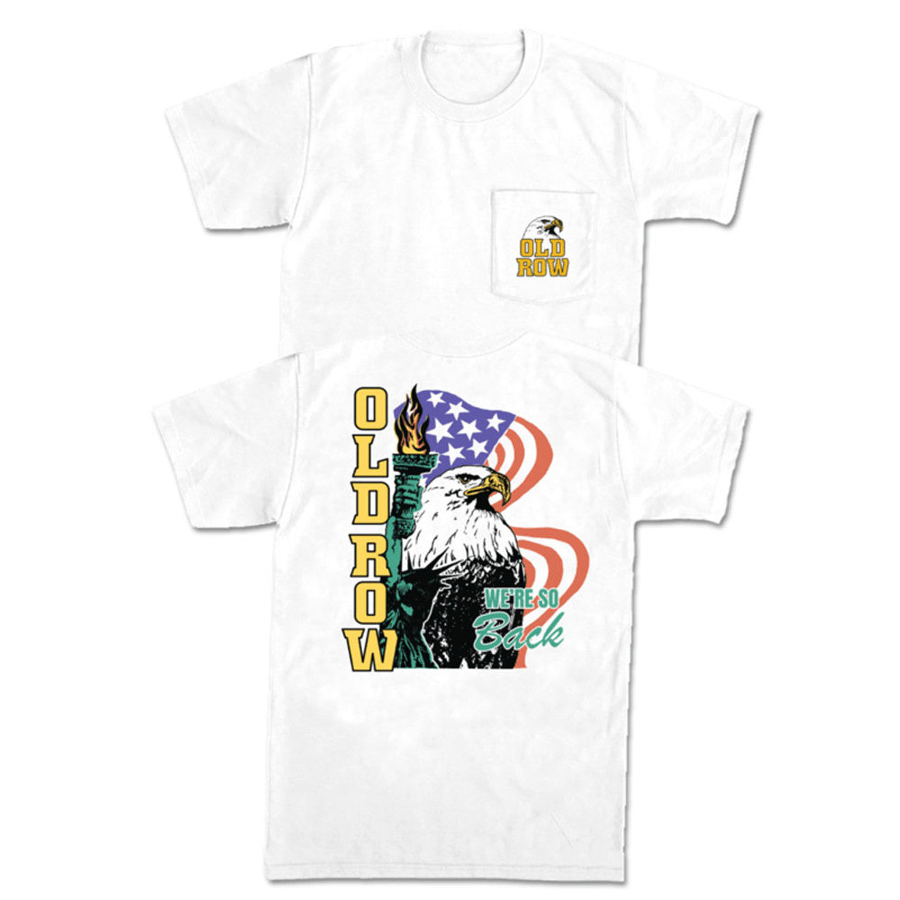 Old Row We're Back Eagle S/S Pocket Tee (White)